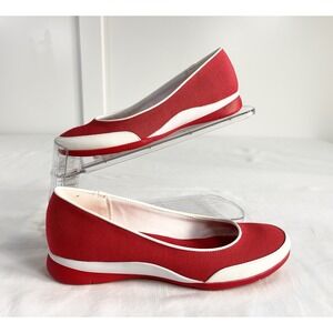 Chaps Red and White Women's Slip-On Flats
